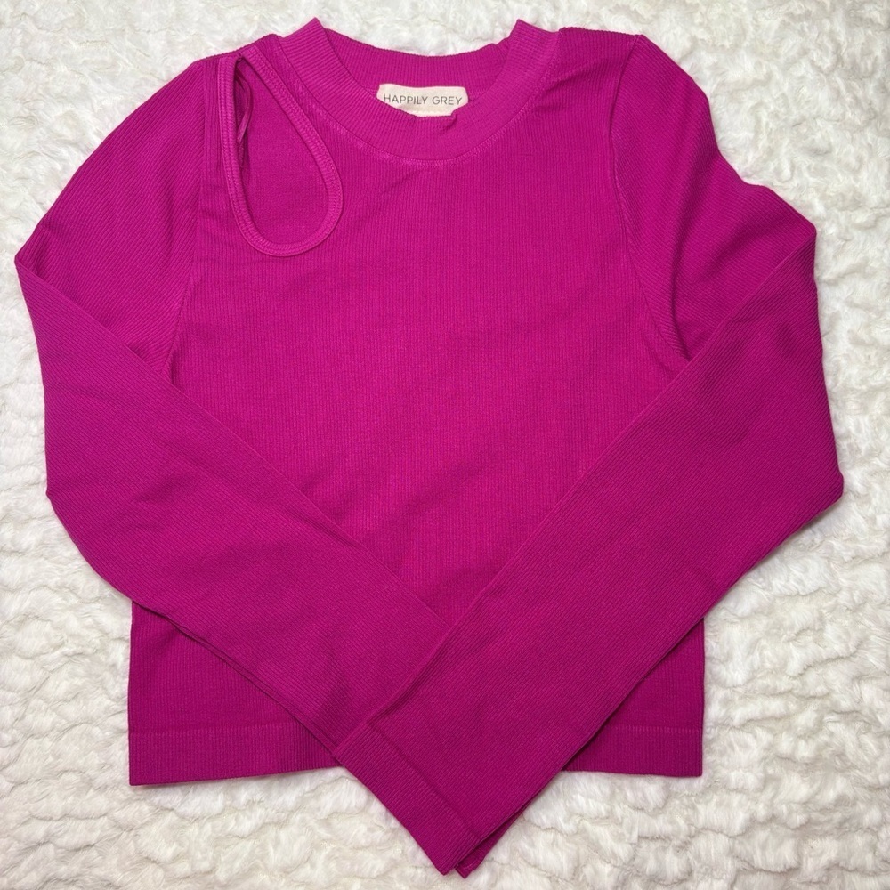 Happily Grey Women's Long Sleeve Top - Pink - Picture 1 of 3